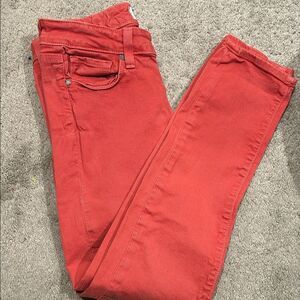 PAIGE Red Skinny Women's Jeans Skyline Ankle Peg